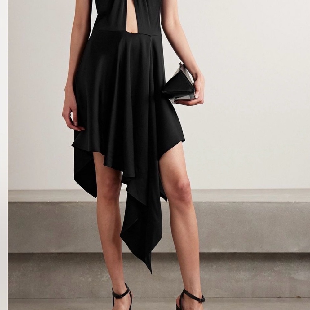 Stella McCartney Black Asymmetric Draped Cocktail Dress